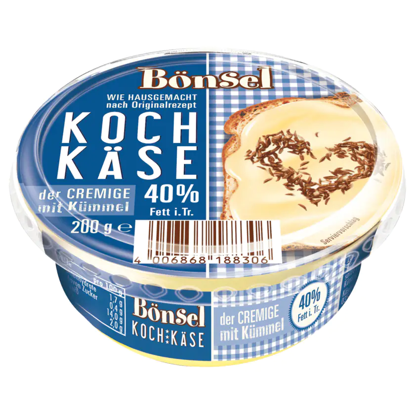 Bönsel Kochkäse 40% mit Kümmel 200g - 4006868188306