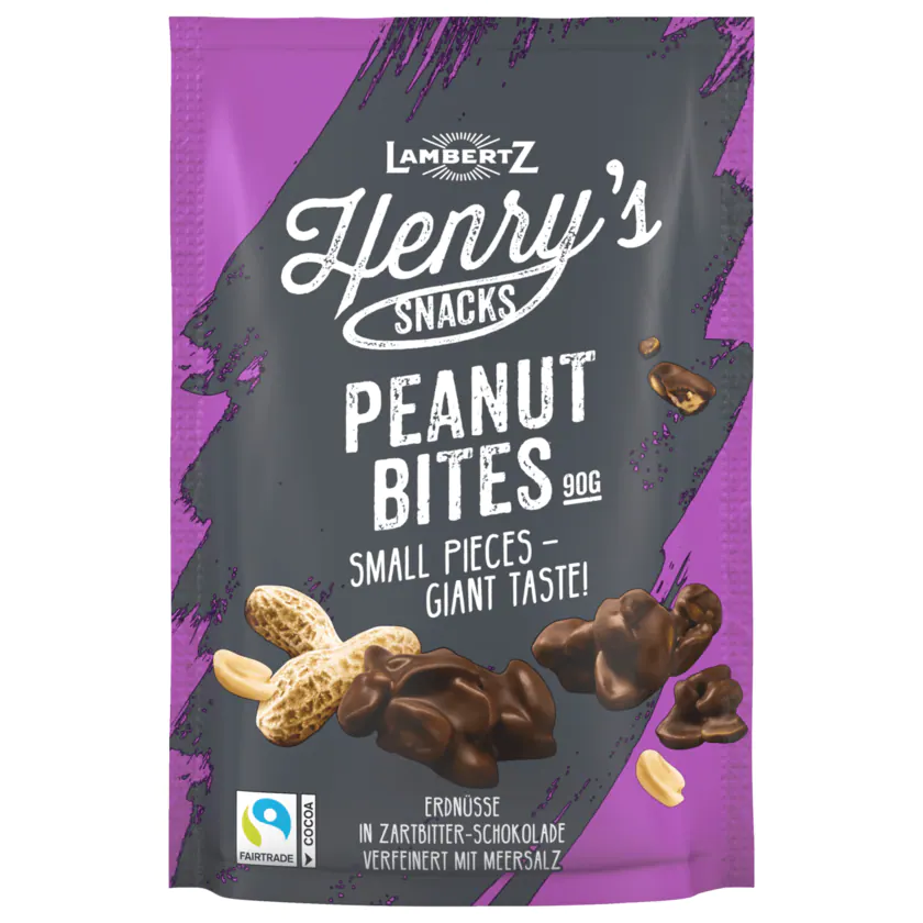 Lambertz Henry's Snacks Peanut-Bites Zartbitter 90g - 4006894401301
