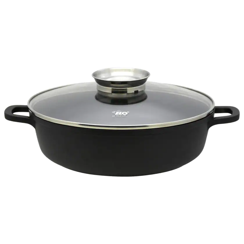 Elo Alucast Servierpfanne rund mit Glasdeckel schwarz Ø 28cm - 4006925866888
