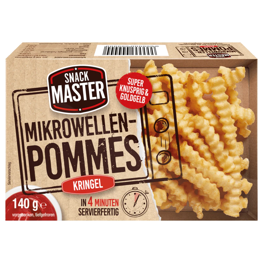 Snackmaster Mikrowellen-Pommes Kringel 140g - 4006934778523