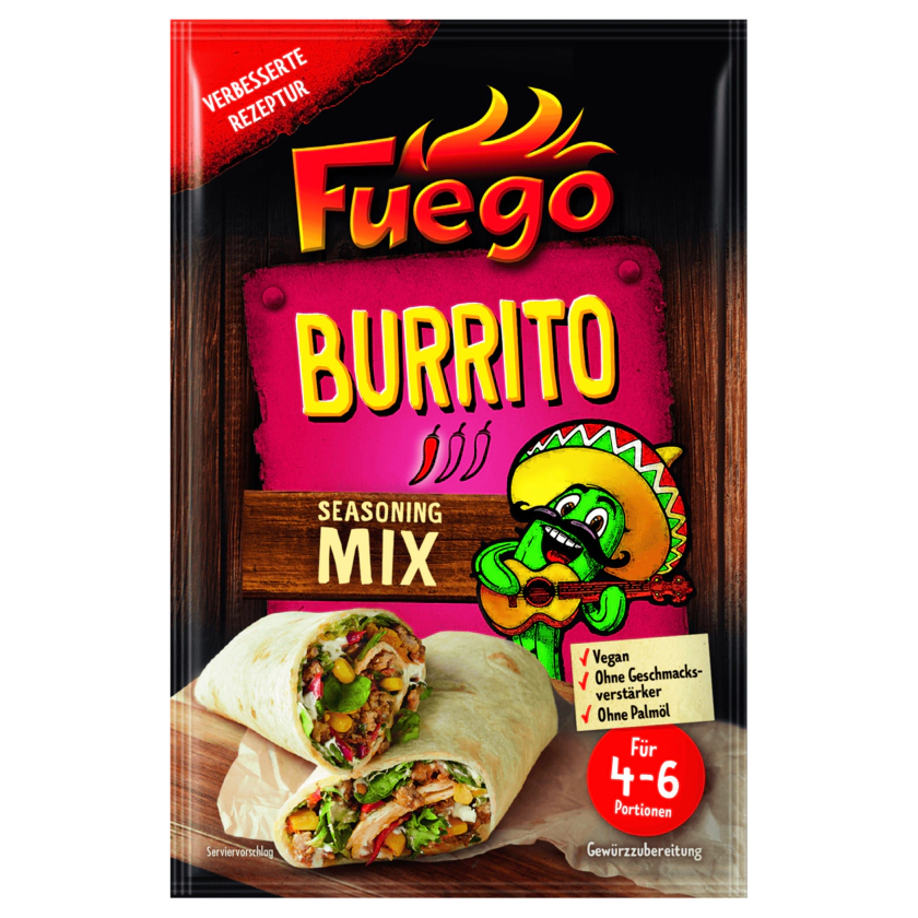 Fuego Burrito Seasoning Mix vegan 30g - 4007552310805