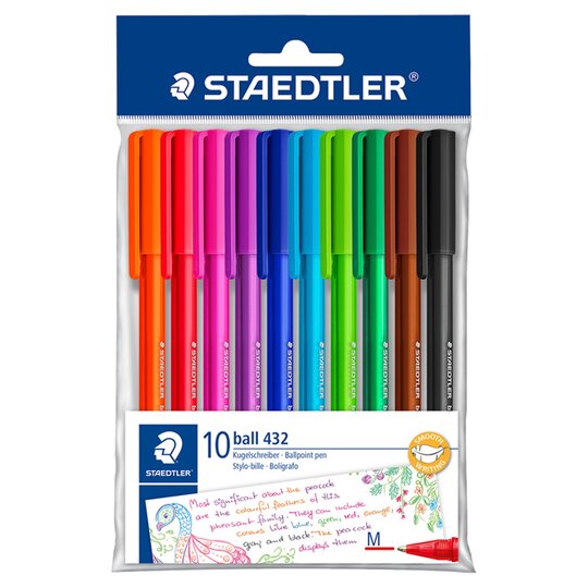 Staedtler Rainbow Ball Pens 10 Pack - 4007817432228