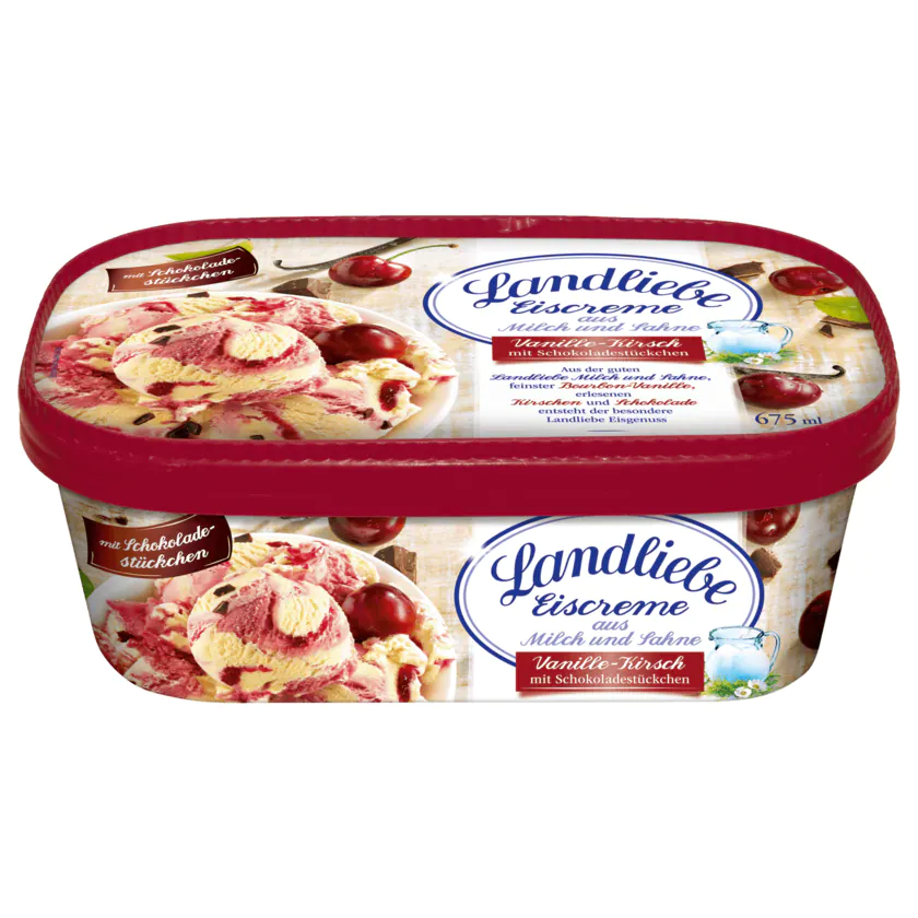 Landliebe Eiscreme Vanille-Kirsch mit Schokoladenstückchen 675ml - 4007993031611
