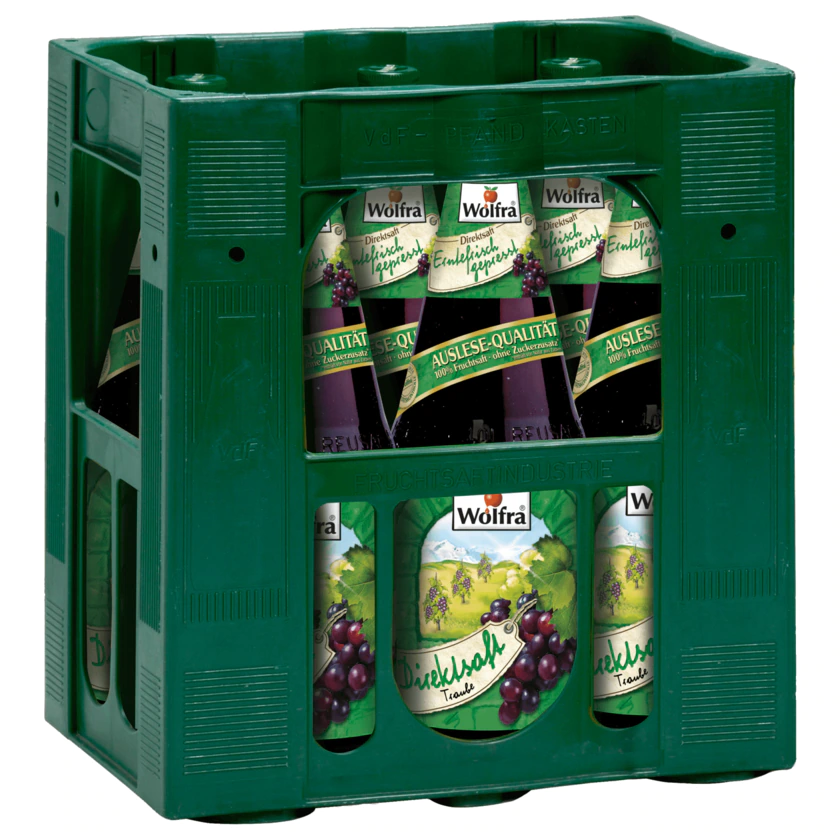 Wolfra Direktsaft Erntefrisch gepresst Traube 6x1l (MEHRWEG) - 4008074200674