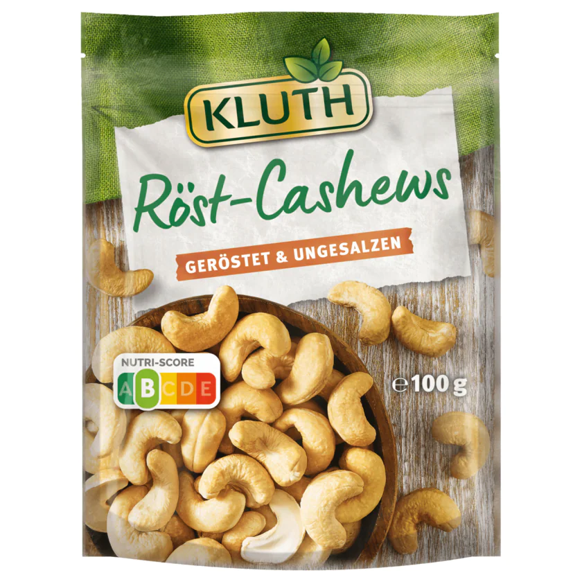 Kluth Röst-Cashews geröstet & ungesalzen 100g - 4008088111225