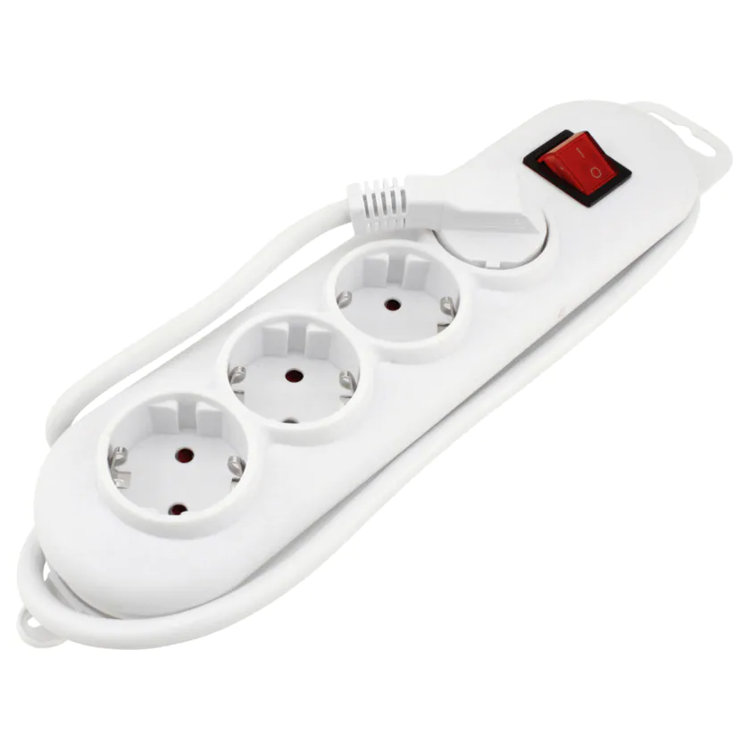 Tischsteckdosenleiste White-Line 4-fach 2m weiß - 4008153441325