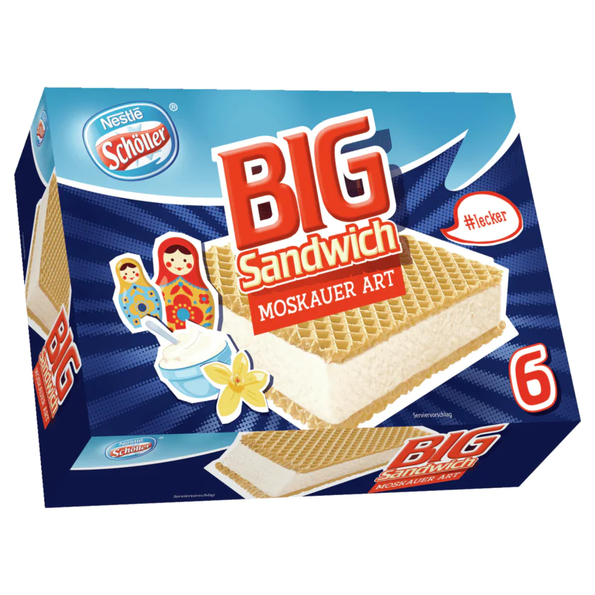 Nestlé Schöller Big Sandwich Eis 6x140ml - 4008211003021