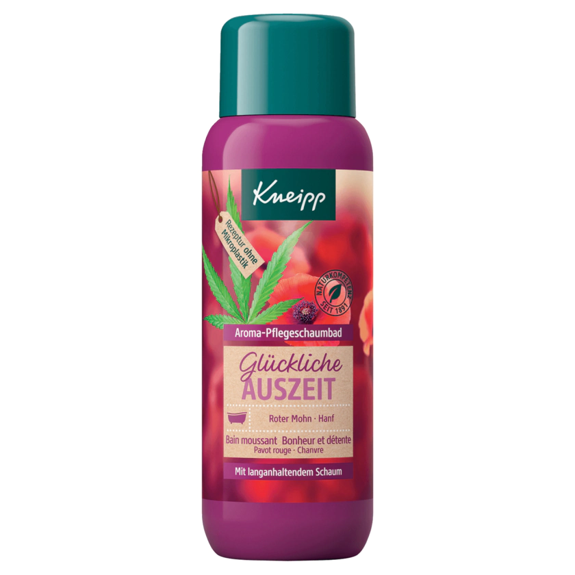 Kneipp Aroma-Pflegeschaumbad Glückliche Auszeit Roter Mohn + Hanf 400ml - 4008233104003