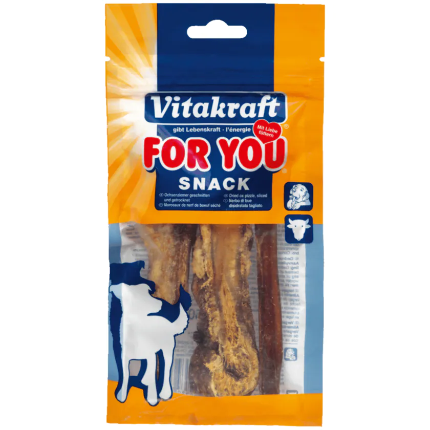 Vitakraft For You Snack getrocknete Ochsenziemer 3 Stück - 4008239308146