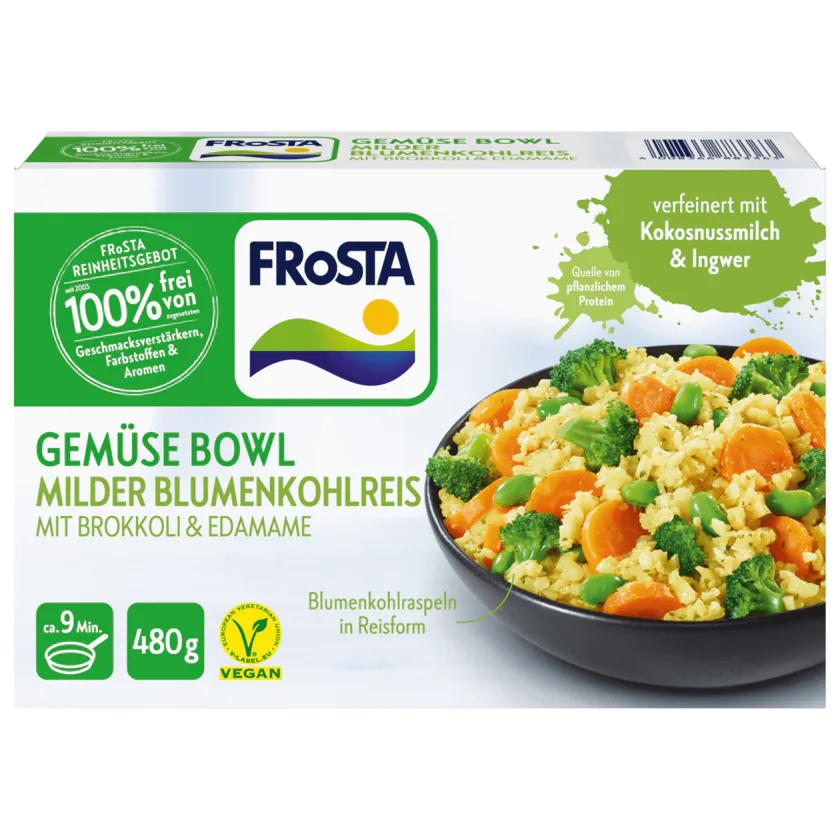 Frosta Gemüse Bowl Milder Blumenkohlreis vegan 480g - 4008366883363