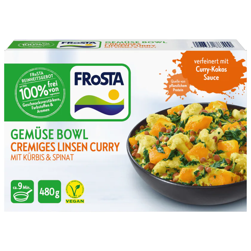 Frosta Gemüse Bowl Cremiges Linsen Curry vegan 480g - 4008366883400