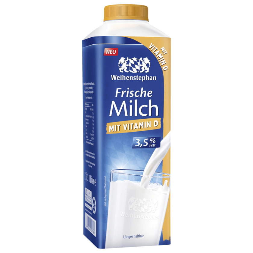 Weihenstephan Frische Milch 3,5% Fett 1l - 4008452040724