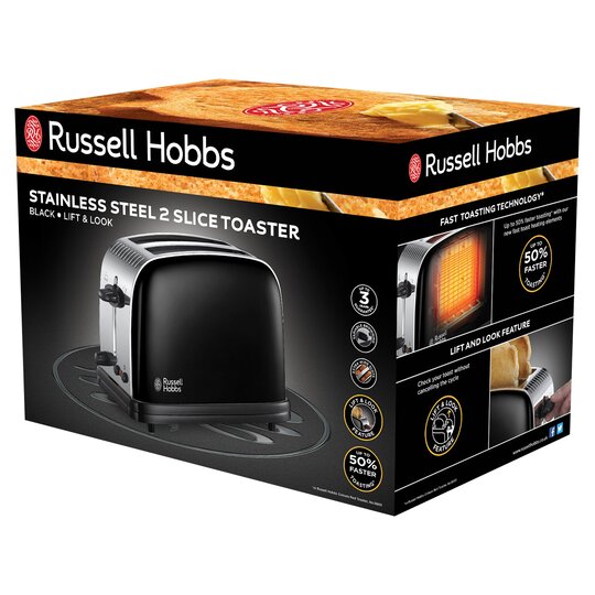 Russell Hobbs Colours 2 Slice Toaster Black - 4008496893157