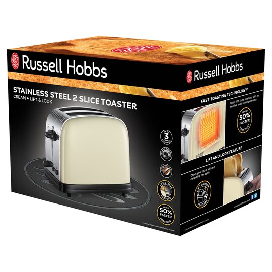 Russell Hobbs Colours 2 Slice Toaster Cream - 4008496893218