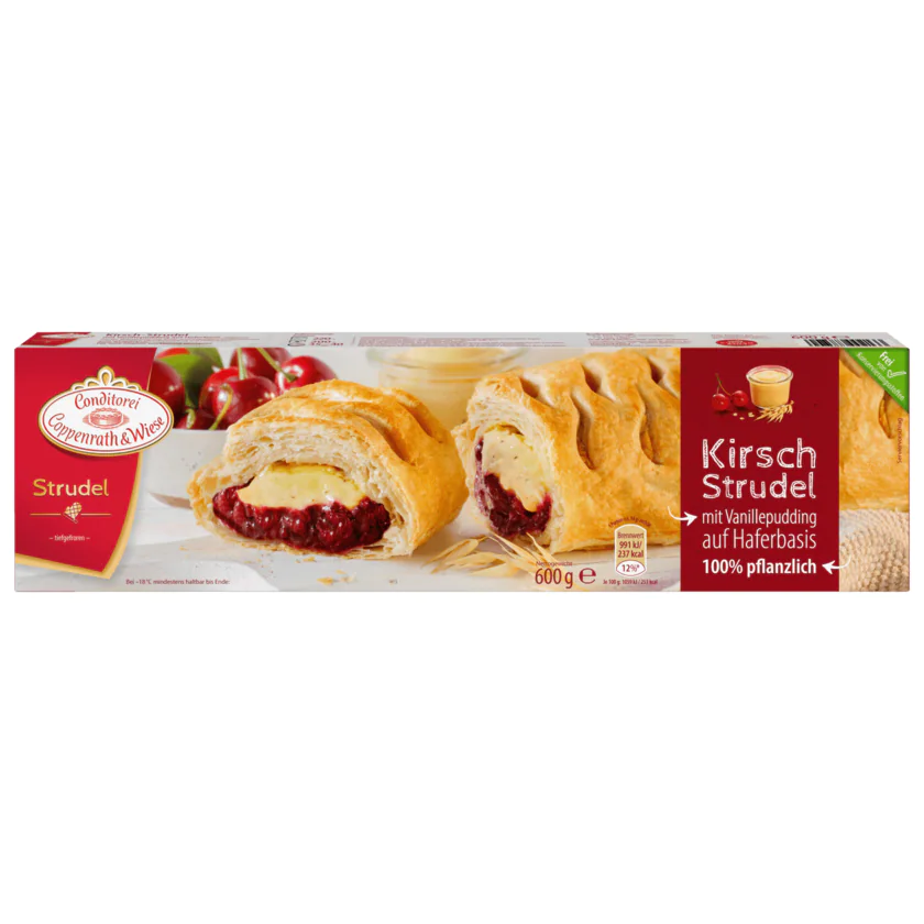 Coppenrath & Wiese Kirsch Strudel mit Vanillepudding auf Haferbasis 600g - 4008577002133