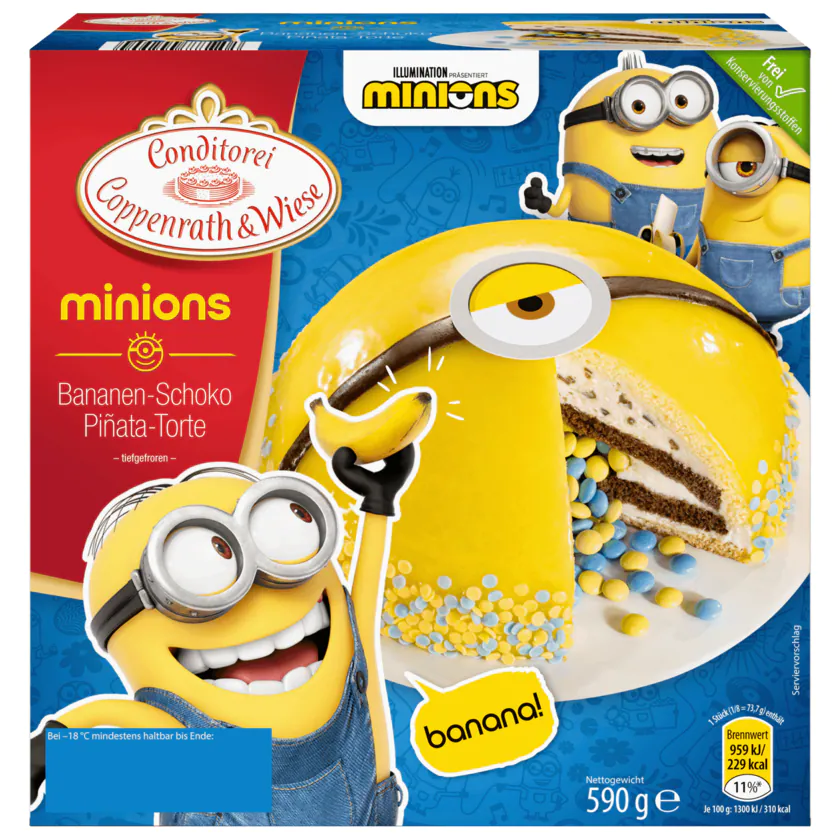 Conditorei Coppenrath & Wiese Minions Bananen-Schoko Piñata-Torte 590g - 4008577002904