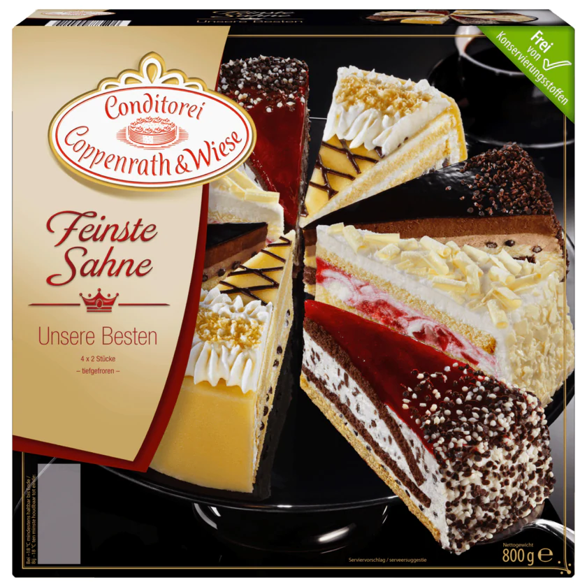 Conditorei Coppenrath & Wiese Feinste Sahne Unsere Besten Tortenstücke 800 g - 4008577004014