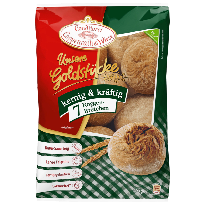 Conditorei Coppenrath & Wiese Unsere Goldstücke Roggen-Brötchen 490g, 7 Stück - 4008577006278