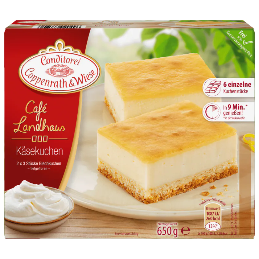 Coppenrath & Wiese Käsekuchen 650g - 4008577020496