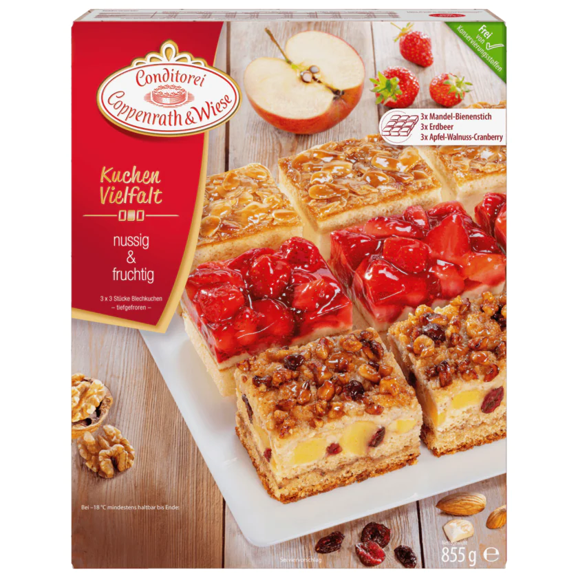 Conditorei Coppenrath & Wiese Kuchen Vielfalt nussig & fruchtig 855g - 4008577020557