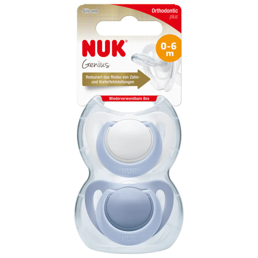 Nuk Genius Orthodontic plus Silicone 0-6 Monate 2 Stück - 4008600259886