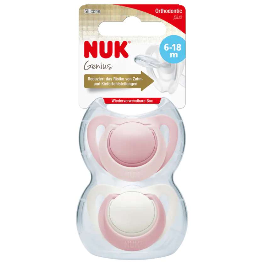 Nuk Genius Silikon Schnuller 6-18 Monate, 2 Stück - 4008600259916