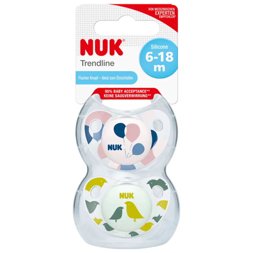 Nuk Trendline Silicone 6-18 Monate 2 Stück - 4008600262237