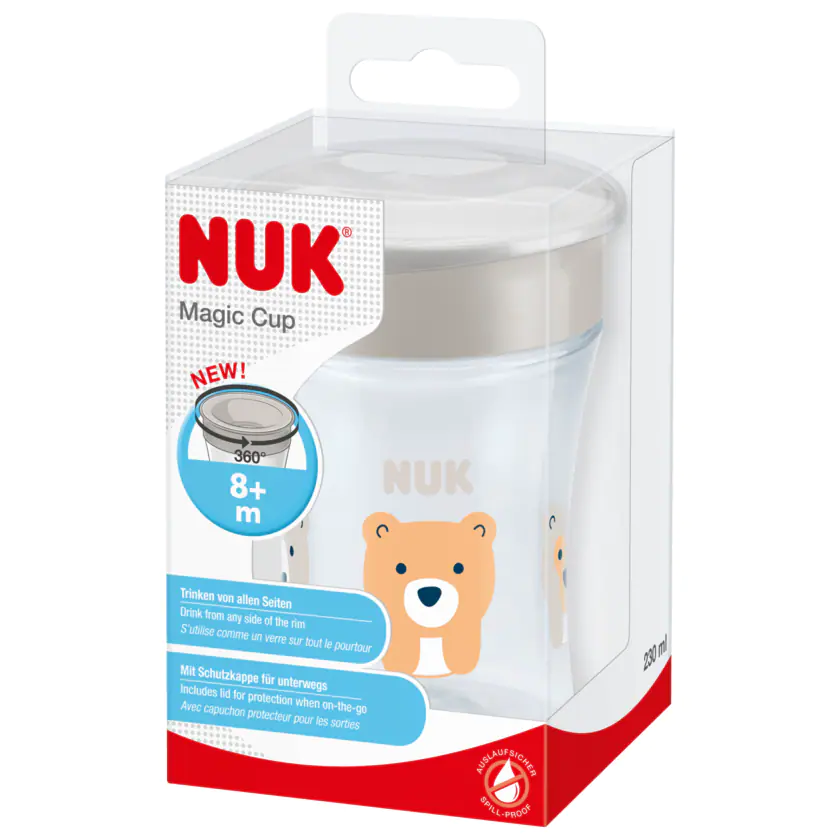 Nuk Magic Cup mit Trinkrand und Deckel 230ml - 4008600307914