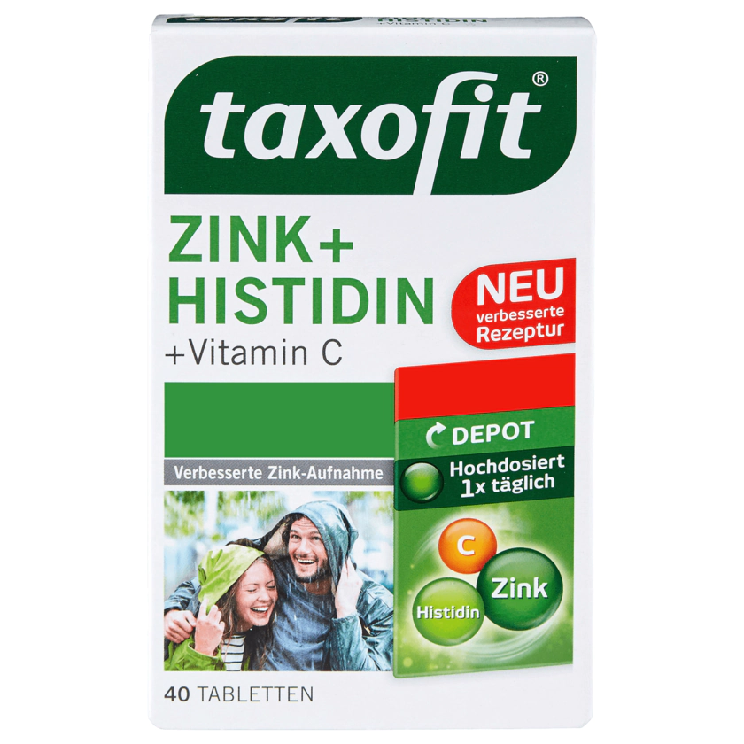 Taxofit Zink + Histidin + Vitamin C Depot Tabletten 40 Stück - 4008617042877