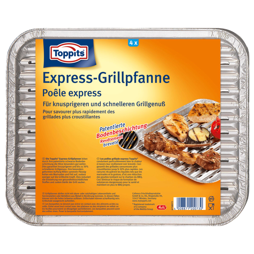 Toppits Express-Grillpfanne 4 Stück - 4008871200730