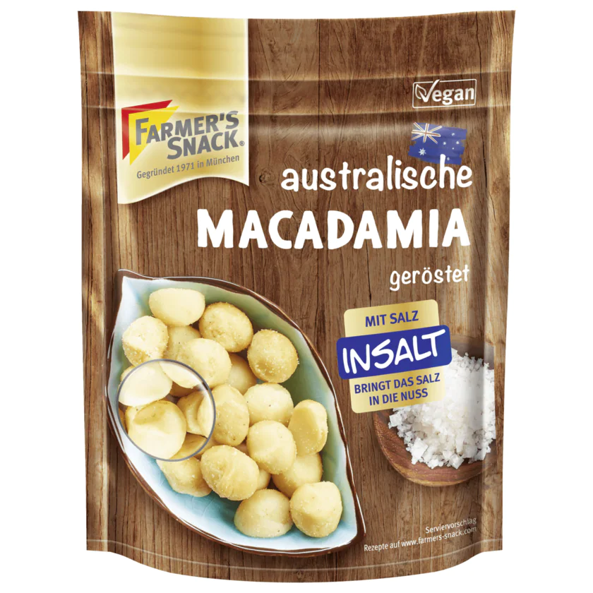 Farmer's Snack Macadamia mit Salz geröstet 100g - 4010442412299