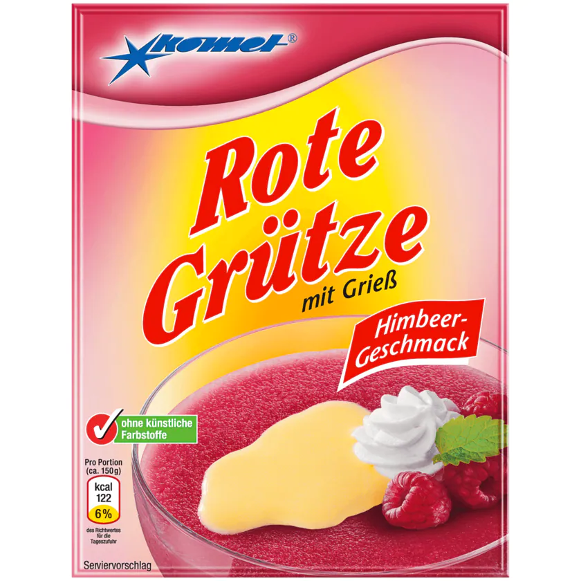 Komet Rote Grütze Himbeergeschmack für 500ml - 4012281311207