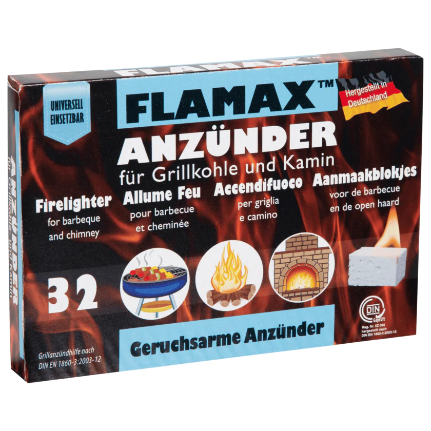 Flamax Anzünder für Grillkohle und Kamin 32 Stück - 4012425181130