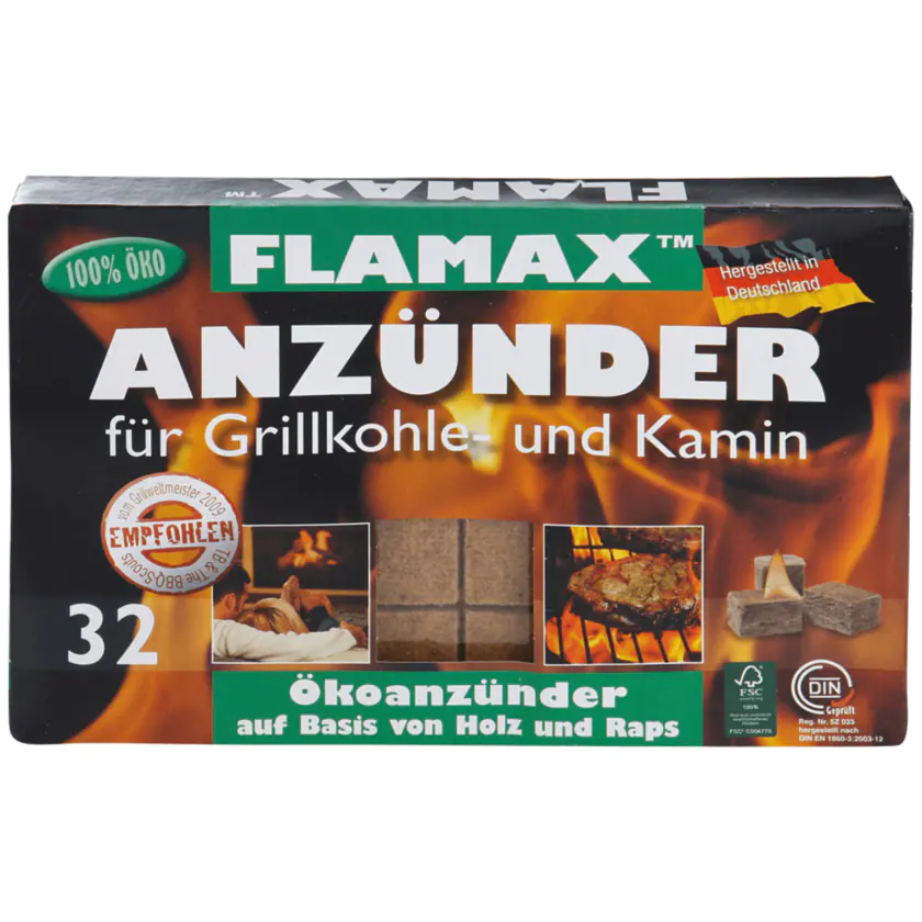 Flamax Ökologische Anzünder 32 Stück - 4012425183028