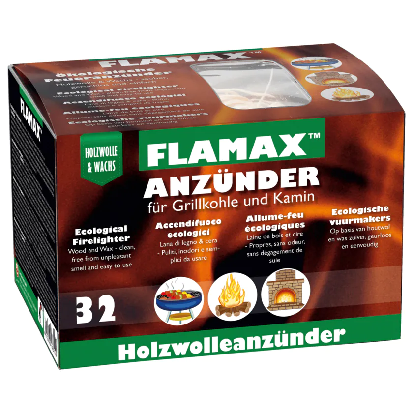 Flamax Ökologische Feueranzünder 32 Stück - 4012425183110