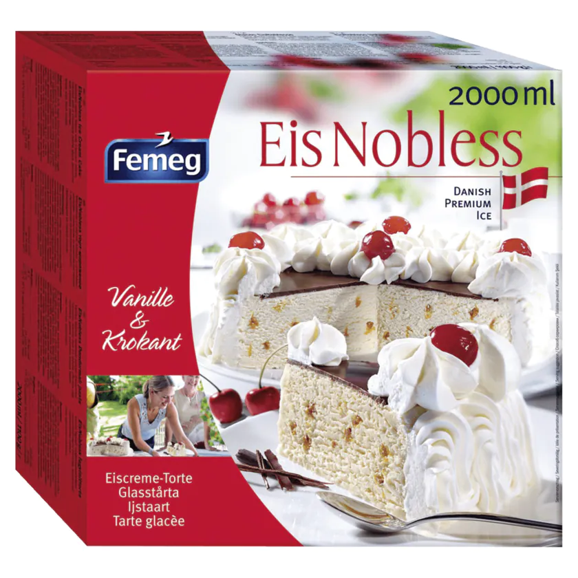 FEMEG Eisnobless Eiscremetorte Vanille & Krokant 2l - 4012481985307