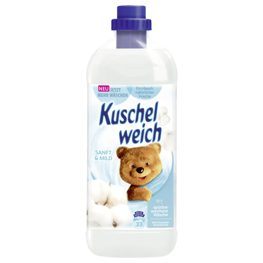 Kuschelweich Weichspüler Sanft & Mild 1l, 33WL - 4013162028290