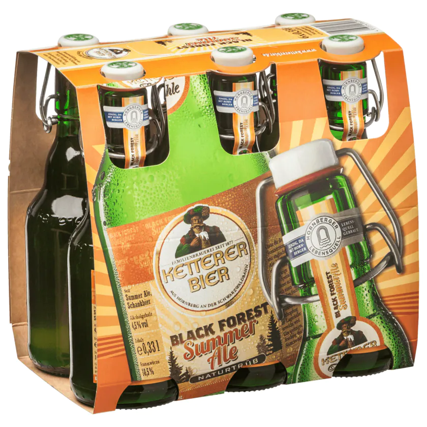 Ketterer Bier Black Forest Summer Ale naturtrüb 6x0,33l - 4013554062260