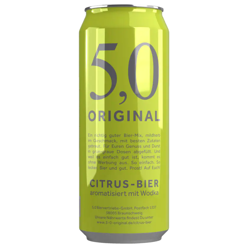 5,0 Original Citrus-Bier 0,5l - 4014086093234