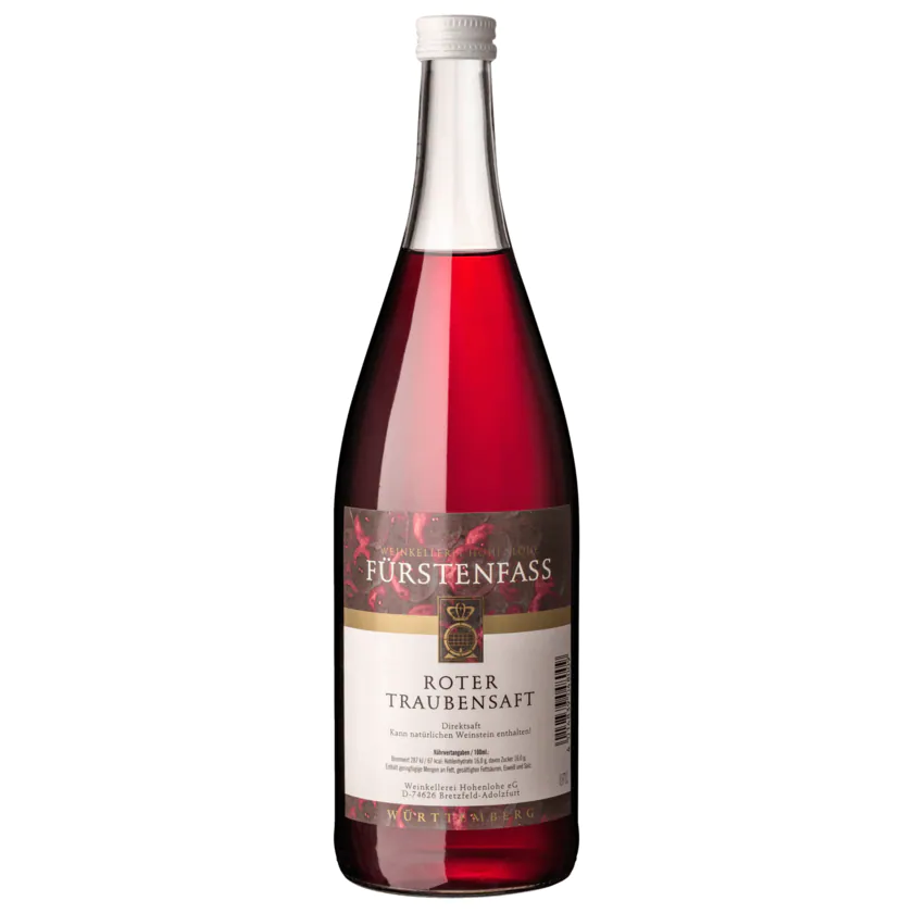 Weinkellerei Hohenlohe Fürstenfass Roter Traubensaft 0,97l - 4014839048009