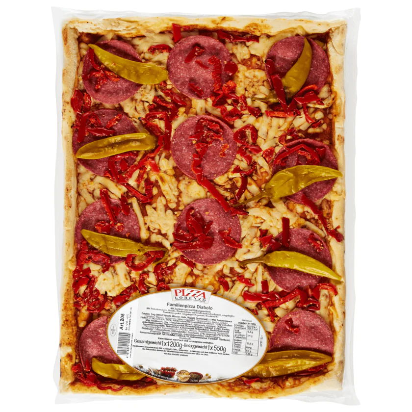 Pizza Lorenzo Familienpizza Diabolo 1150g - 4015271002055