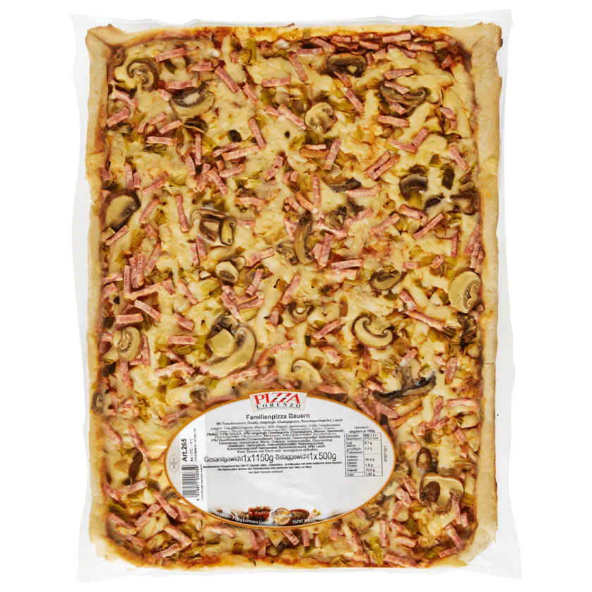 Pizza Lorenzo Familienpizza Bauern 1,15kg - 4015271002659