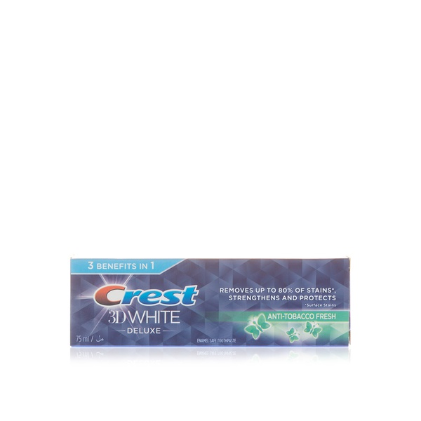 Crest 3D whitening deluxe anti-tobacco toothpaste 75ml - Waitrose UAE & Partners - 4015400573043