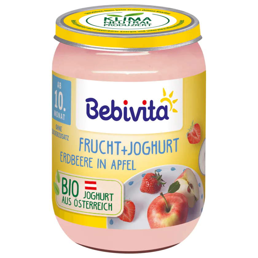 Bebivita Bio Frucht & Joghurt Erdbeere in Apfel 10 M. 190g - 4018852029496