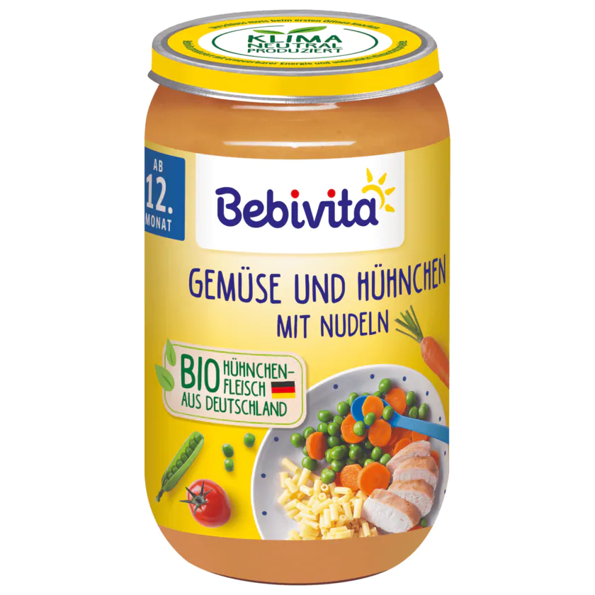 Bebivita Gemüse und Hühnchen mit Nudeln 250g - 4018852030492