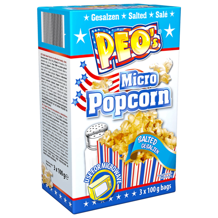 Peo's Micro Popcorn gesalzen 3x100g - 4021155103411