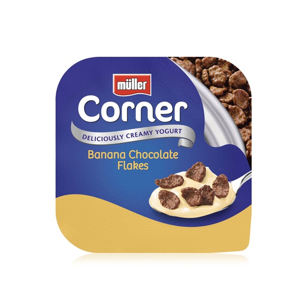 Muller corner banana chocolate flakes yoghurt 124g - Waitrose UAE & Partners - 4025500277055