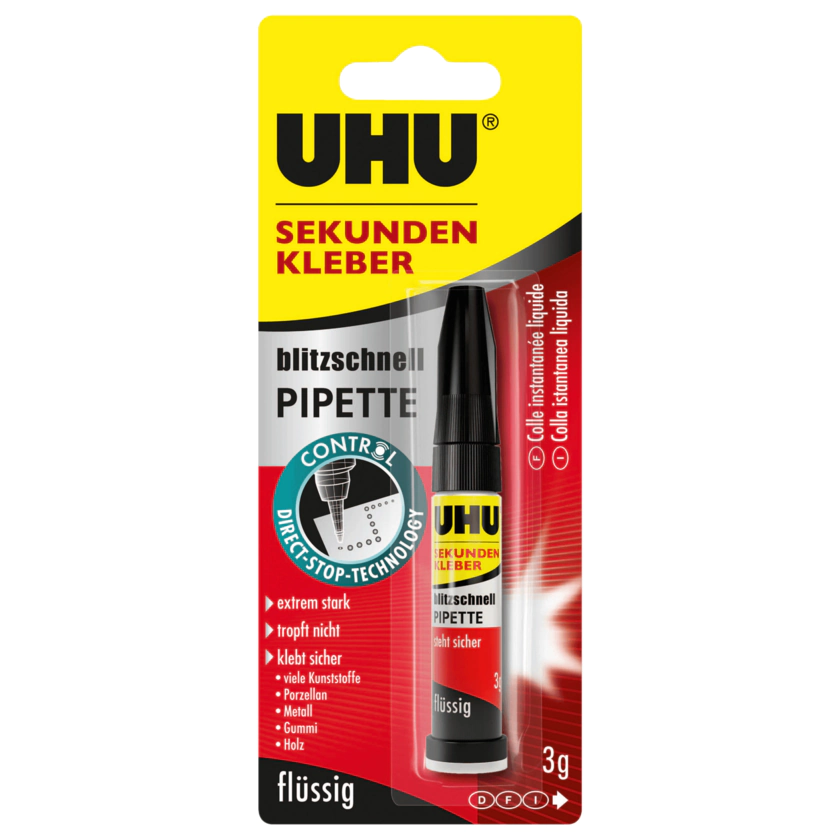 Uhu Sekundenkleber blitzschnell Pipette 3g - 4026700455700