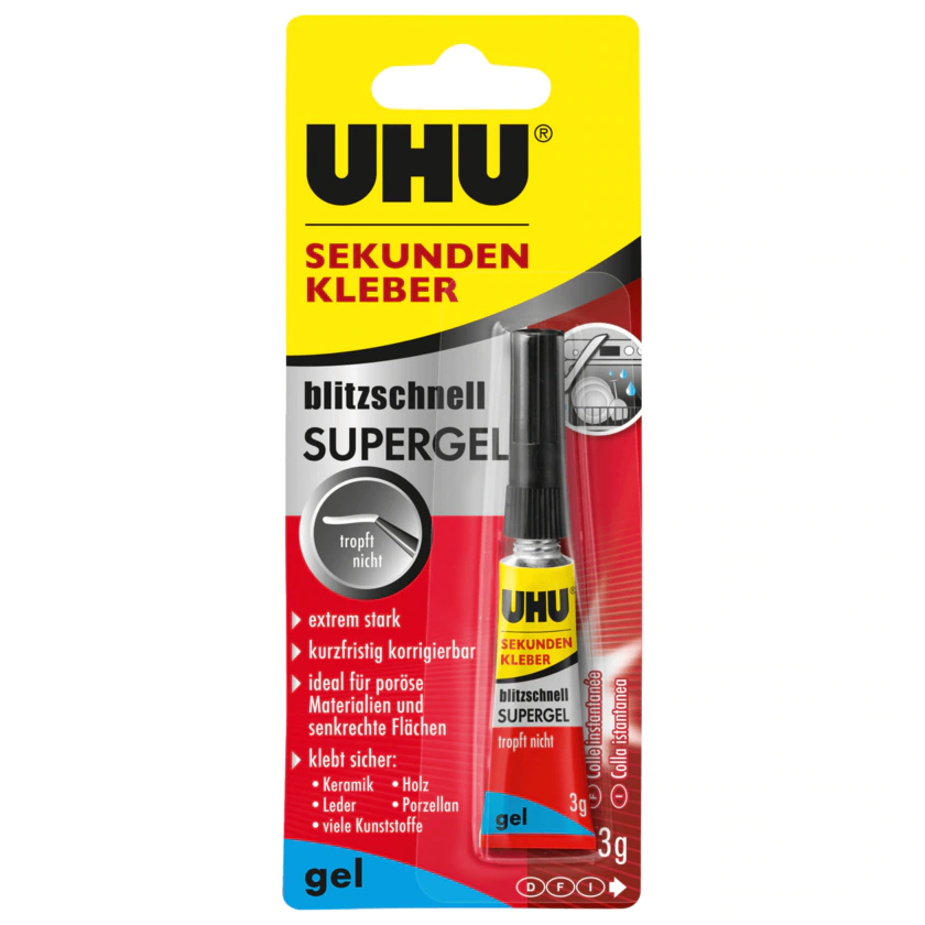 Uhu Sekundenkleber blitzschnell Supergel 3g - 4026700487909