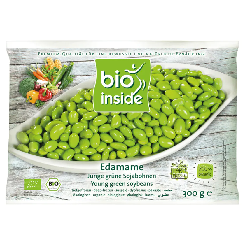 Bio Inside Bio Edamame Junge grüne Sojabohnen 300g - 4026813000279